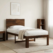 Letto Singolo con Testiera ROSTOCK Marrone Scuro 90 x 200 cm 903329