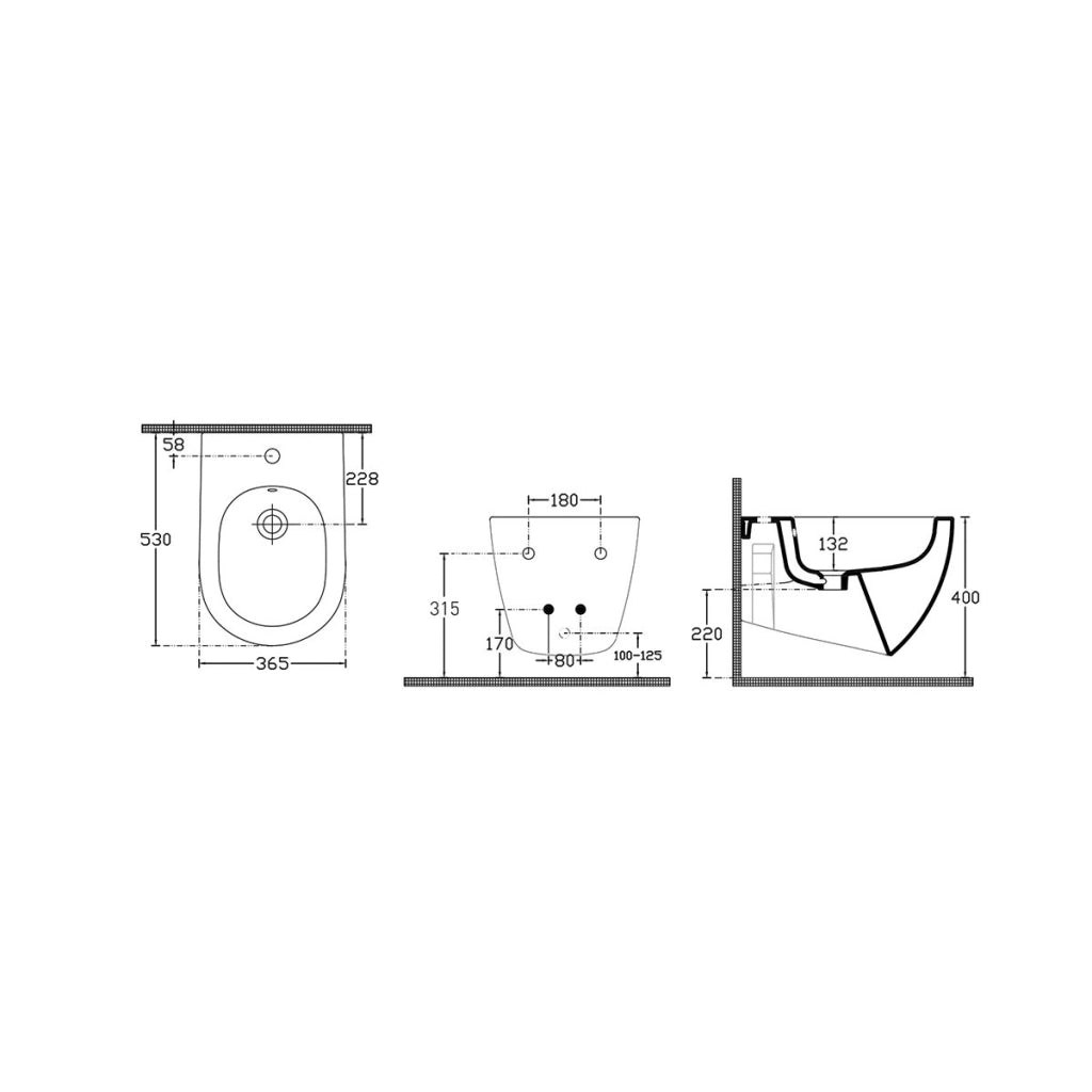 Sanitari sospesi opaco INFINITY: vaso, bidet, copriwater soft-close - Menta Opaco