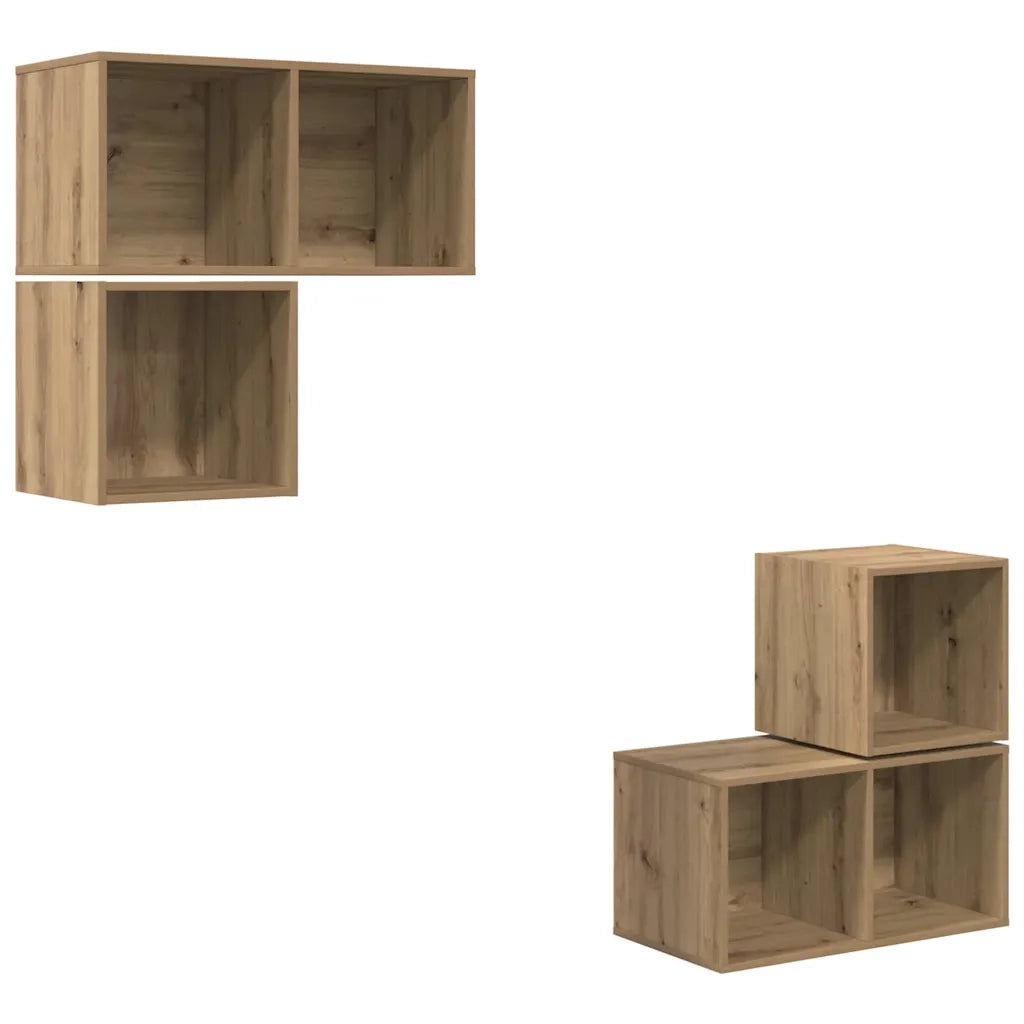Set mobile TV 4 pcs Rovere artigianale Legno multistrato 3393290