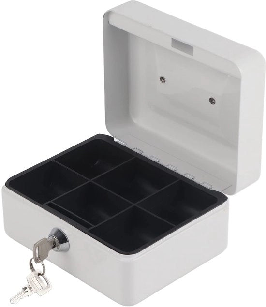 Cassa di sicurezza con chiusura a combinazione e cassetto di sicurezza con 6 compartimenti, maniglia e chiusura a chiave, impermeabile