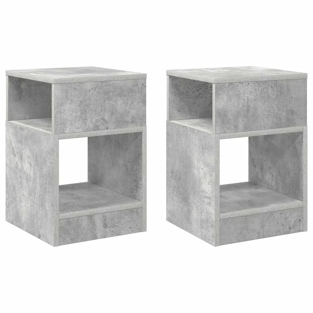 Tavolino 2 pcs Grigio cemento 30,5 x 30 x 45 cm