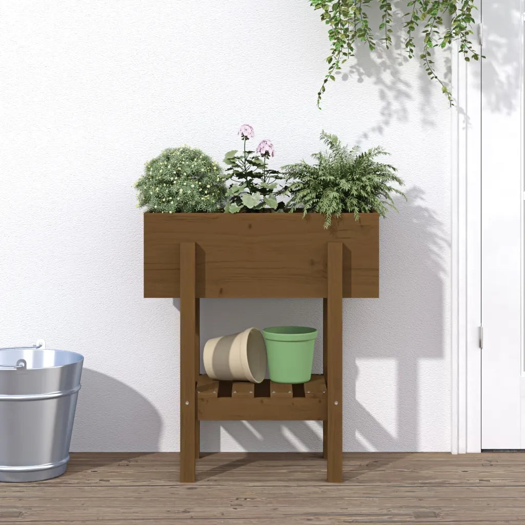 Fioriera da Giardino Ambra 62x30x69 cm Legno Massello di Pino 825236