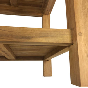 Tavolino Quadrato con Ripiano da Esterno Sal 50x50 cm in Legno Teak