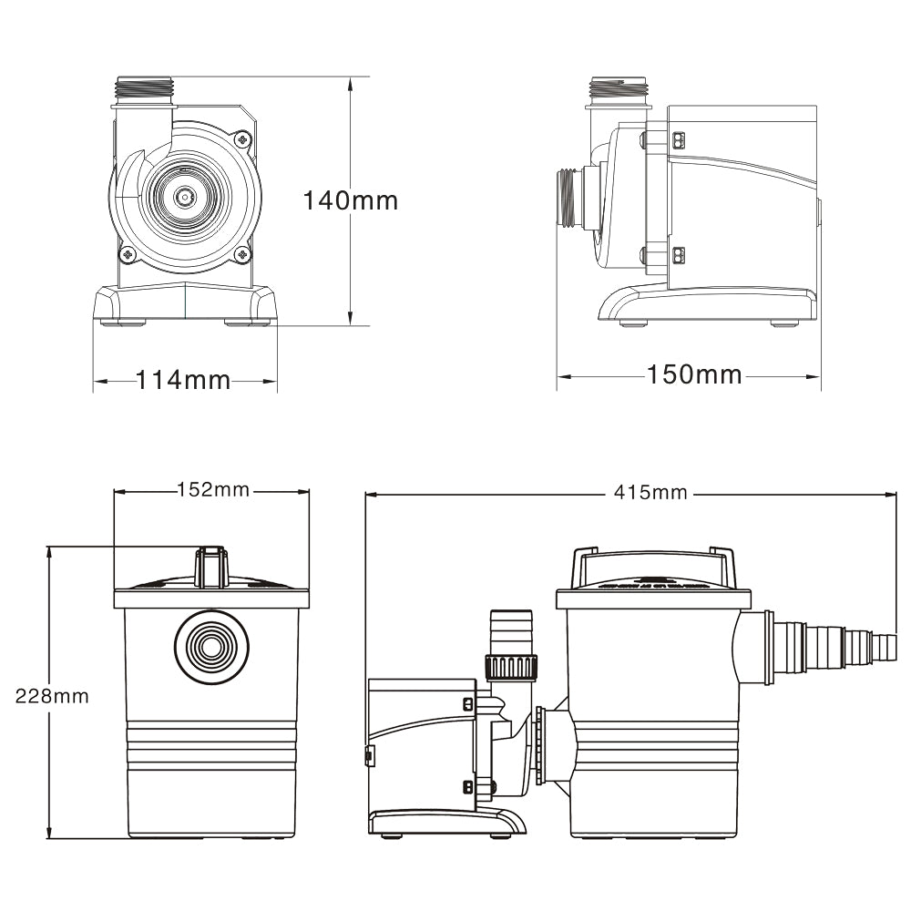 CPP-8000F Pompa piscina per ricircolo e filtraggio 5000l/h 70W, Pompa di circolazione