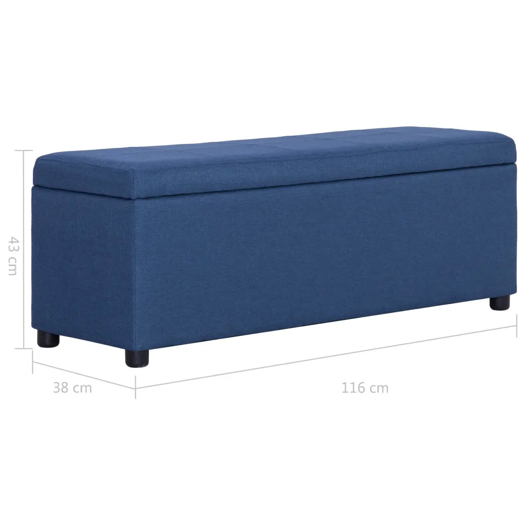 Panca con Vano Portaoggetti 116 cm Blu in Poliestere 281321