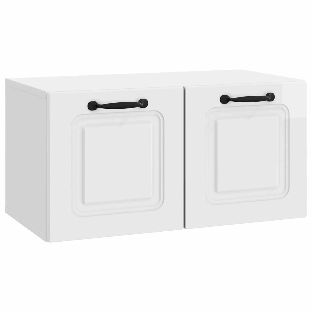 Mobile Porta TV da Muro Bianco Lucido 59,5 x 31 x 30 cm 899389