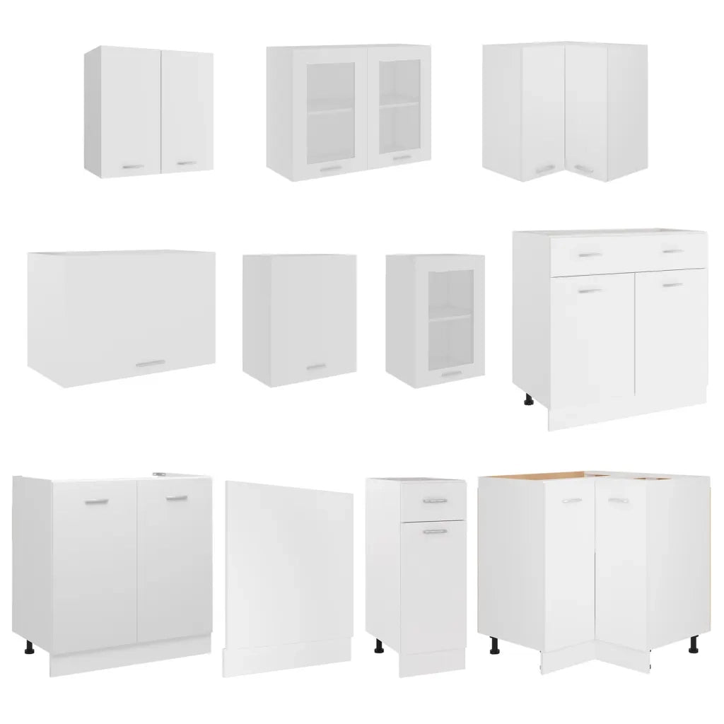 Set Armadi da Cucina 11 pz Lyon Bianco in Truciolato 3067664