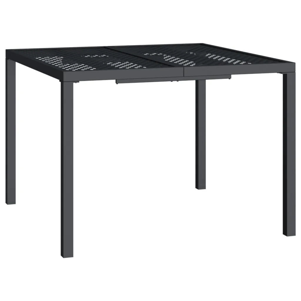 Tavolo da Giardino Antracite 100x100x72 cm Acciaio 362744