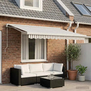 Tenda retrattile Grigio chiaro e bianco 350 x 250 cm 3425982