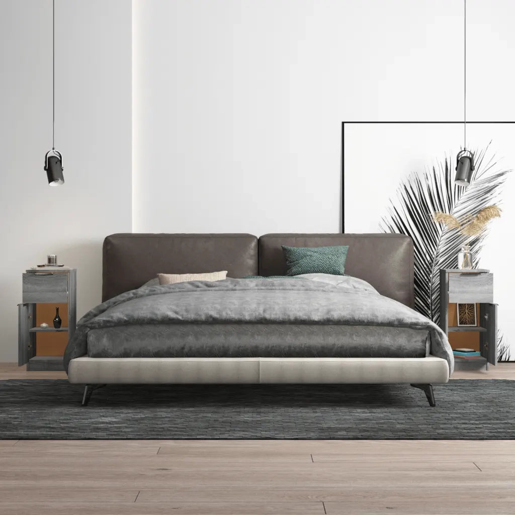 Credenze 2 pz Grigio Sonoma 30x30x70 cm in Legno Multistrato cod mxl 9636