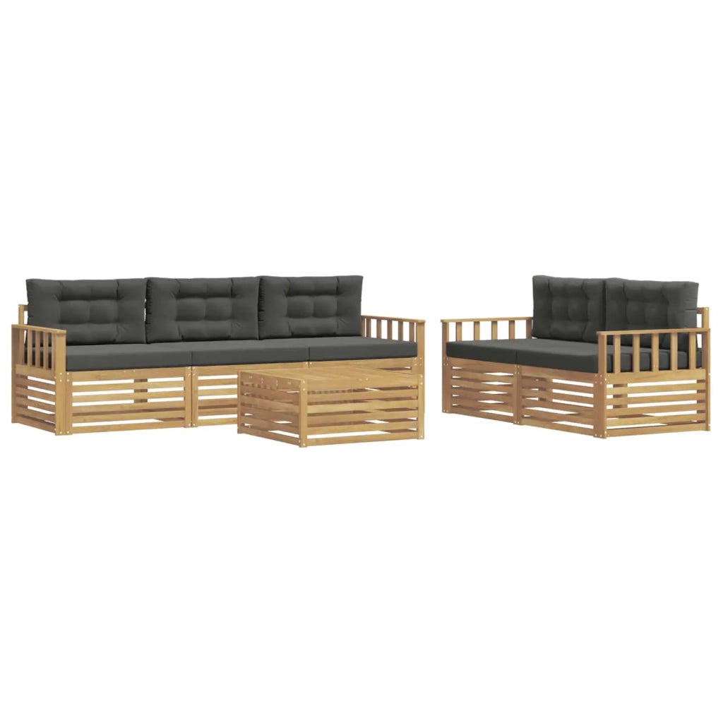Set di divani da esterno 6 pz Bianco e Antracite 3390037
