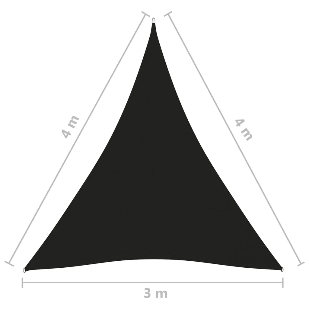 Vela ombreggiante triangolare in tessuto Oxford 3 x 4 x 4 m nera 02_0009839