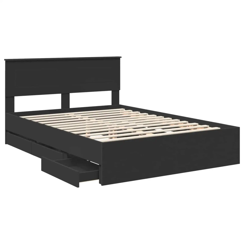 Struttura del letto Nero 140 x 190 cm Legno Ingegnerizzato