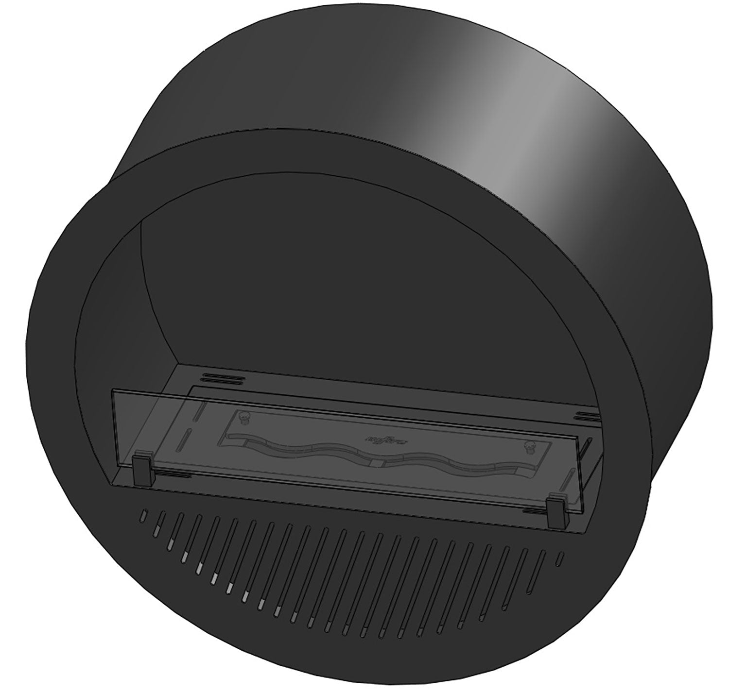 Camino a Bioetanolo da Incasso Ø74x30 cm Incyrcle Slim Inside Nero