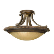 Plafoniera Feiss Kelham Hall 2xE27 bronzo vetro scavo 46cm