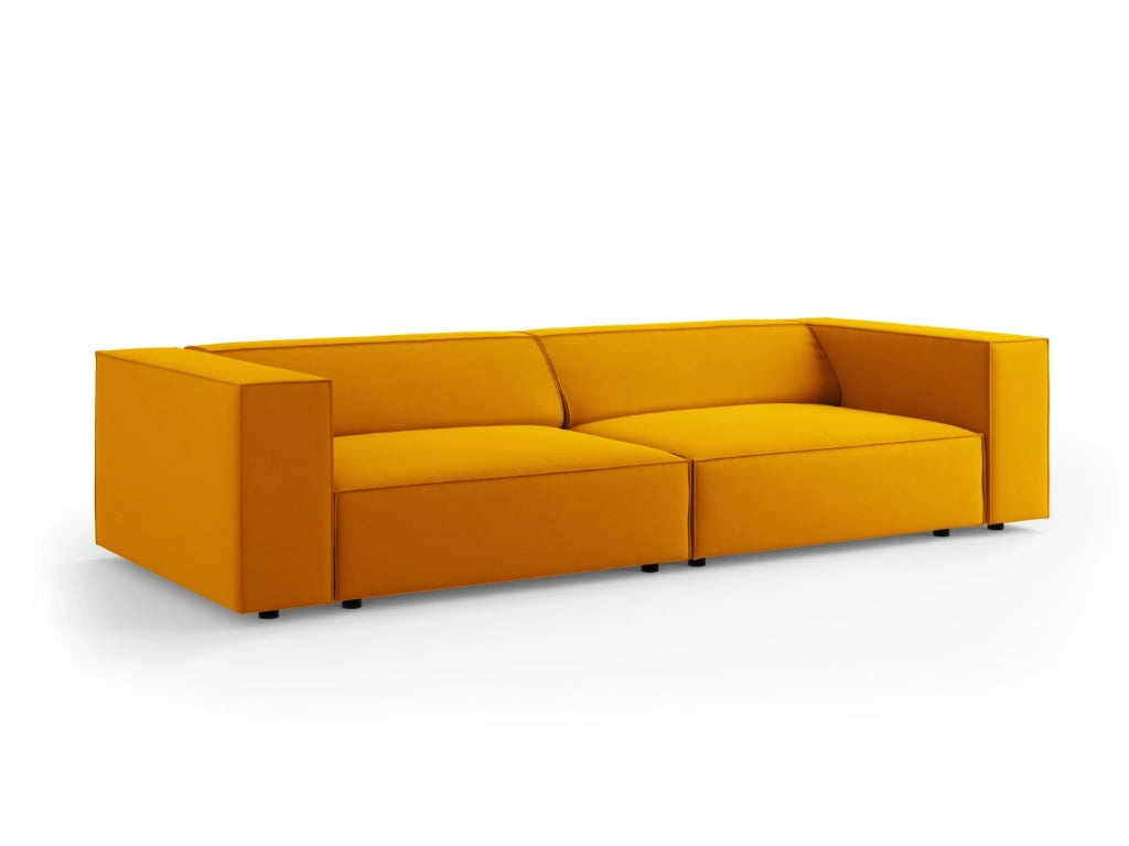 Cosmopolitan Design - Divano "Arendal" 4 posti in velluto giallo 