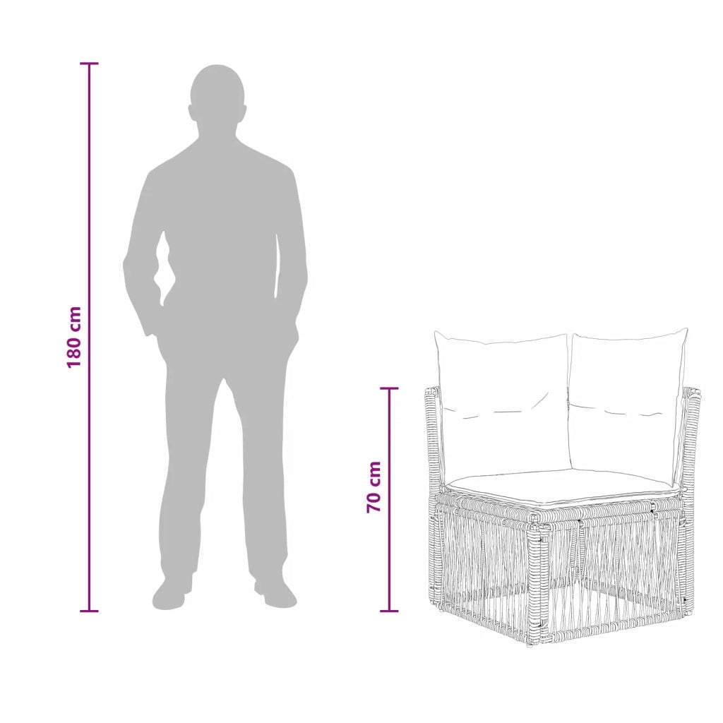 Set Divano da Giardino 5 pcs Grigio polyrattan