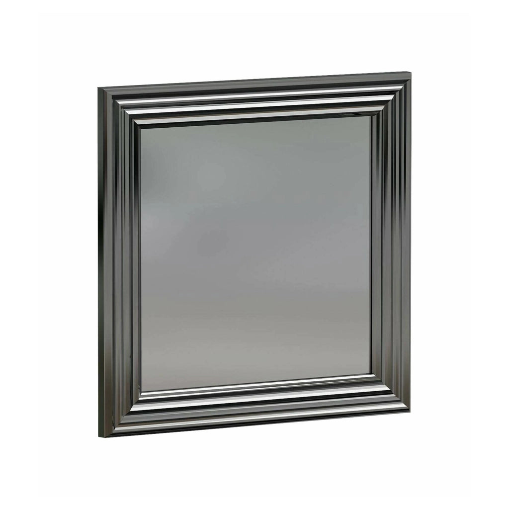 Specchio Thane, Specchiera, Articolo d'arredo a muro, Decorazione con specchio, 40x3h40 cm, Argento