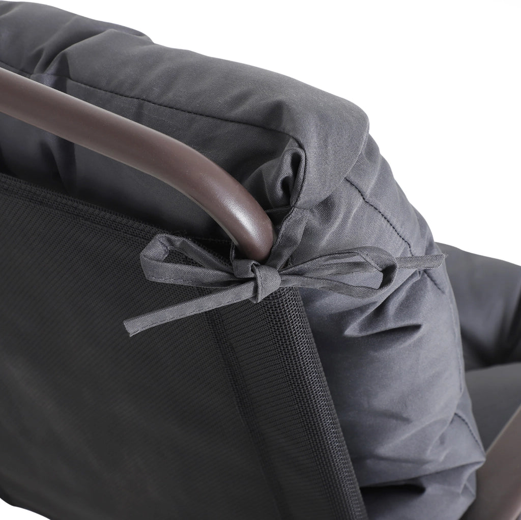 Set di 2 cuscini per sedia 98x50x8 cm con imbottitura in schiuma grigio