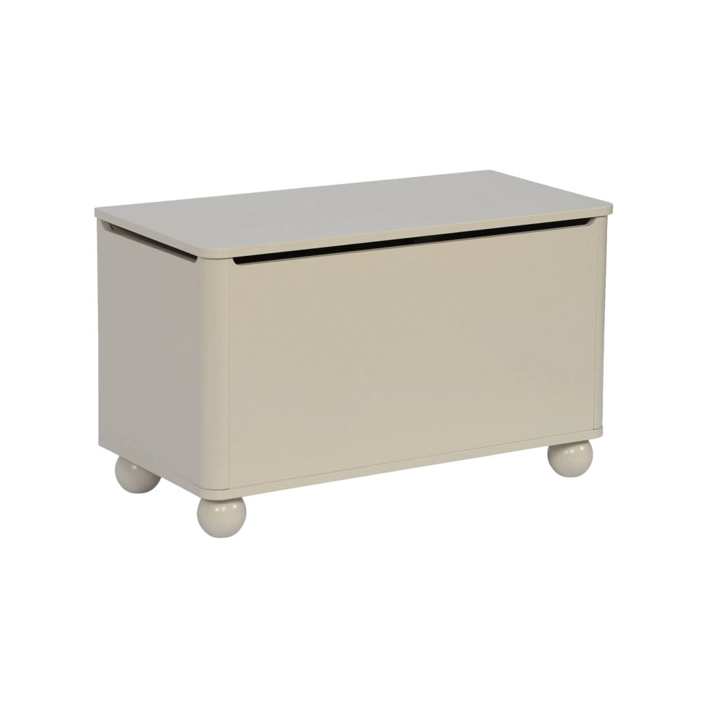 Baule per giocattoli per bambini decorazione legno laccato, beige