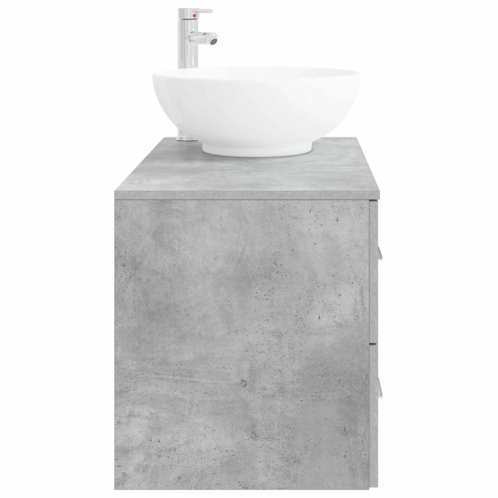 Set di mobili per il bagno 2 pz Grigio Cemento 3403995