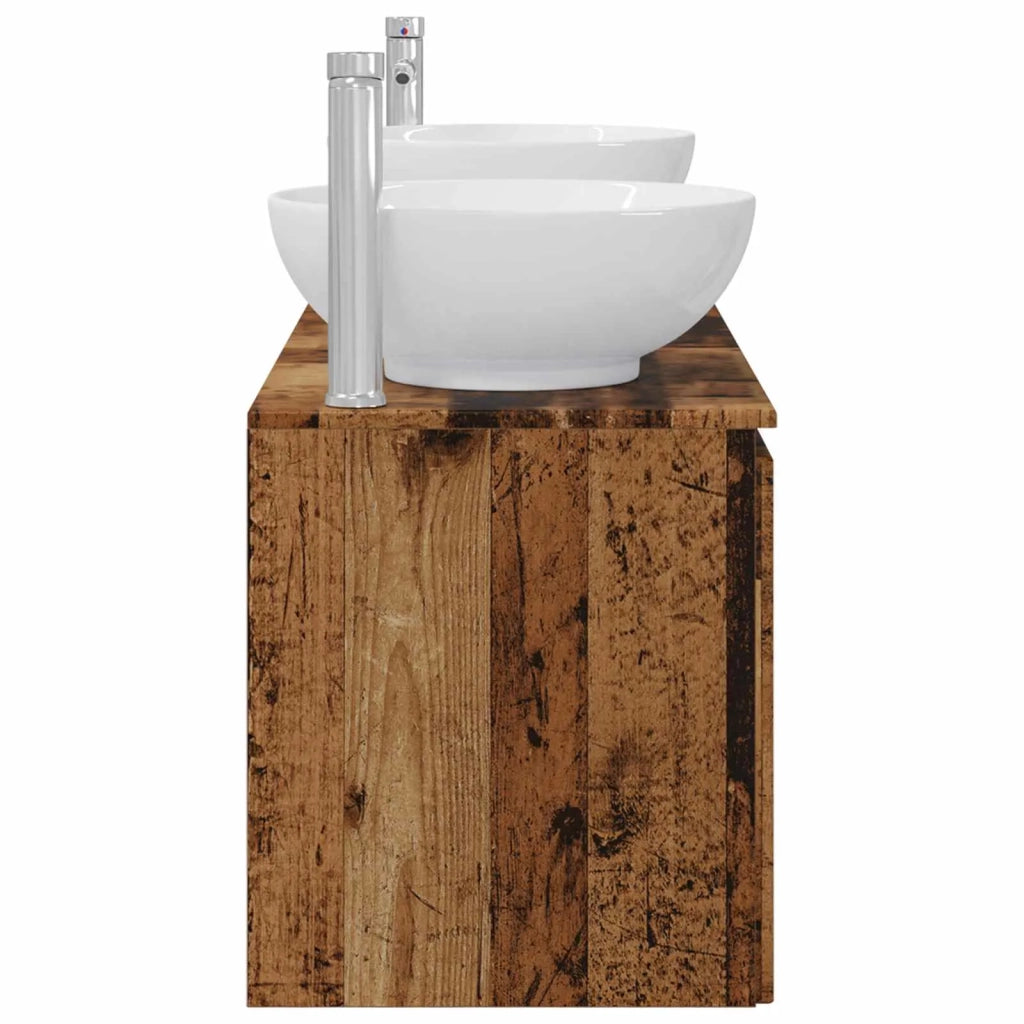 Set di Armadi da Bagno 3 pz Legno antico 49,5 x 44,5 x 65 cm 3405695