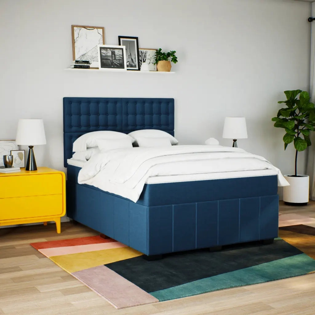 Giroletto a Molle con Materasso Blu 140x200 cm in Tessuto 3291711