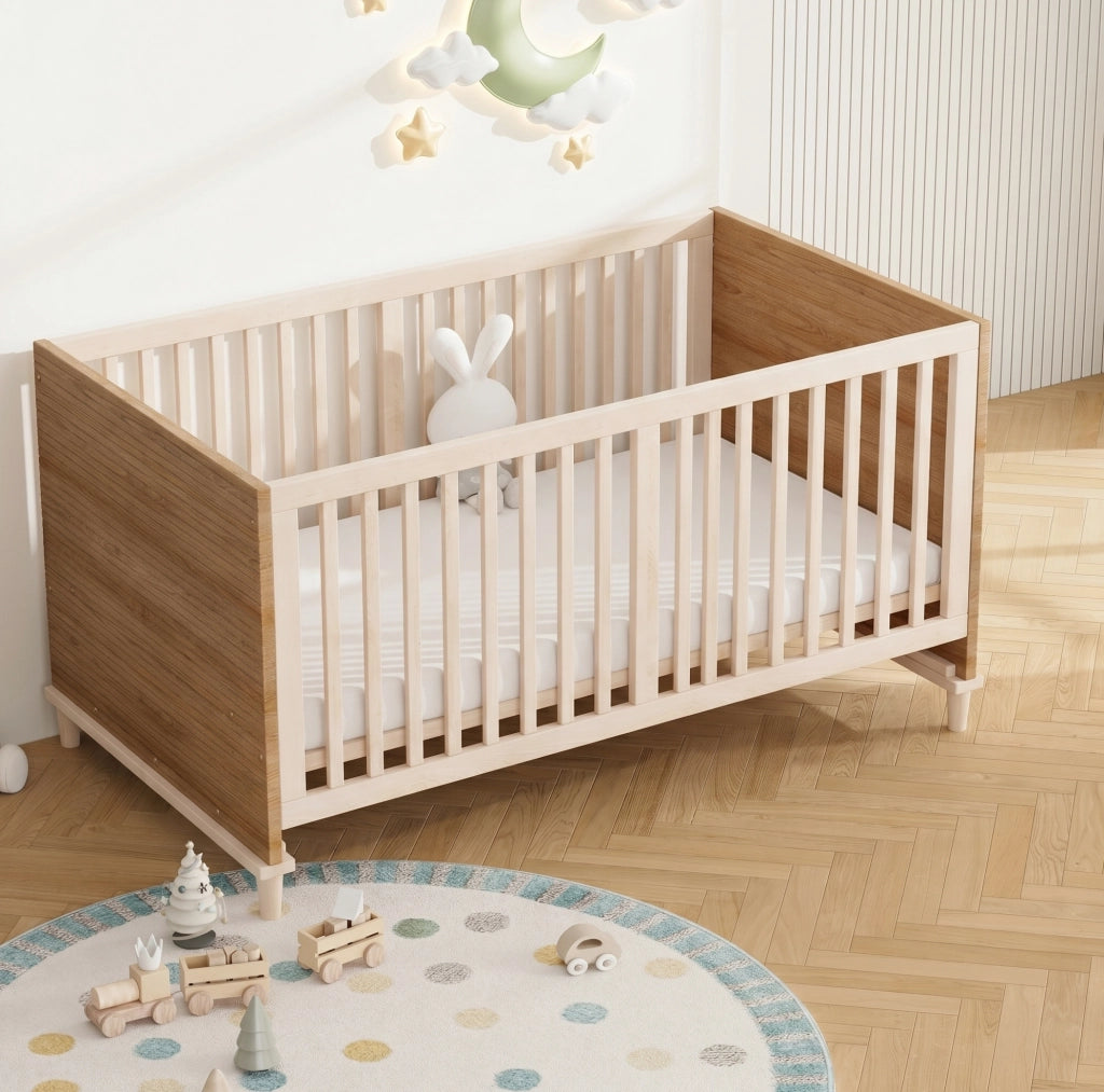 Lettino per bambini in legno con rete regolabile a 5 altezze