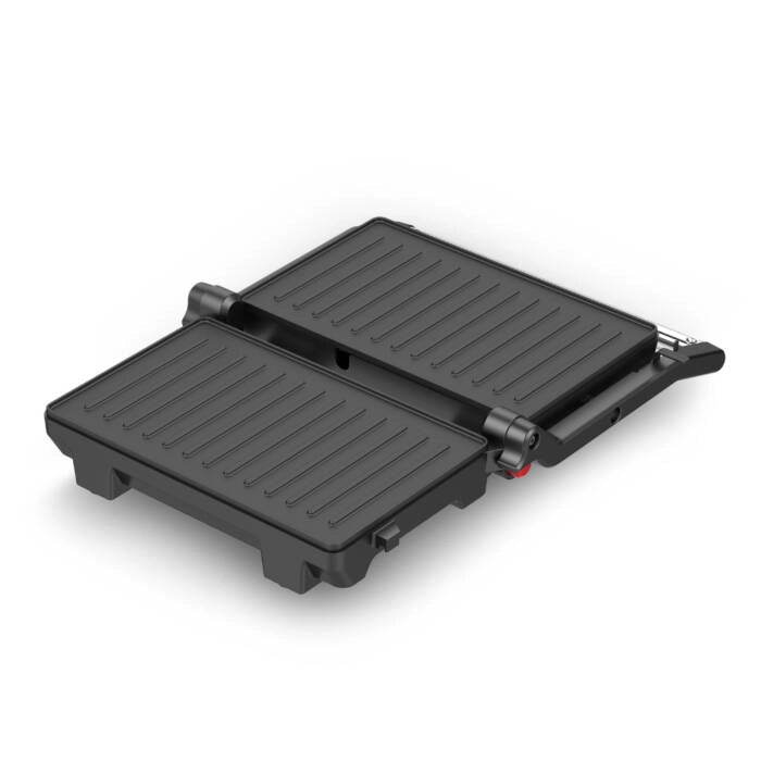 Piastra elettrica per toast e grill, 1000W con piastre antiaderenti 23x14,5 cm e apertura 180°, per panini e carne - Sogo