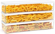 Contenitori di Stoccaggio Alimentare in Plastica con Coperchi - 3 Pack - 1100ml/37oz - Organizzatori Aereostatici Senza BPA - Spaghetti Pasta Noodles Cereali Riso e Altro