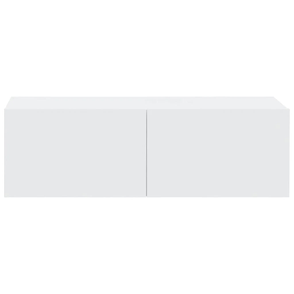 Mobile TV multimediale da parete mensola TV mobile TV credenza per sala da pranzo soggiorno camera da letto 2 pezzi 100 x 30 x 30 cm legno ingegnerizzato bianco 02_0028898