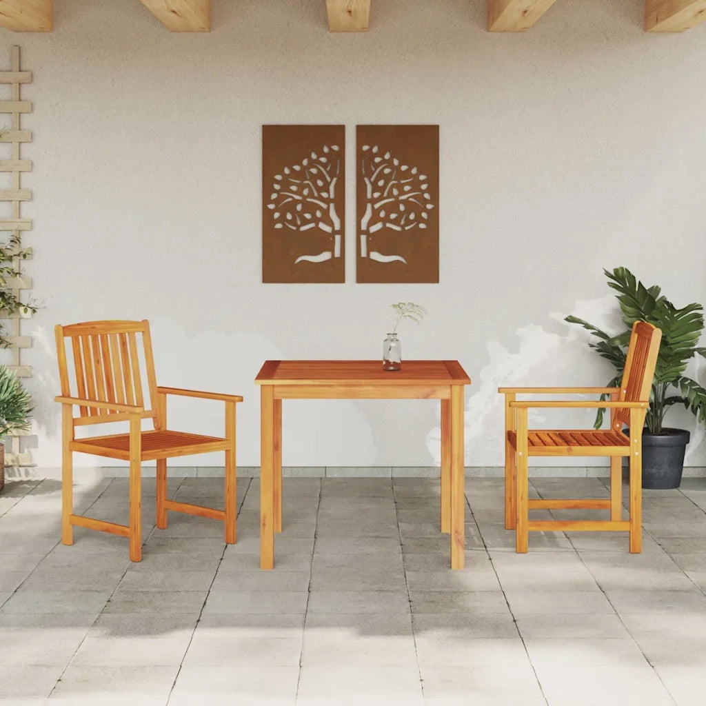 Set da Pranzo per Giardino 3 pcs Marrone