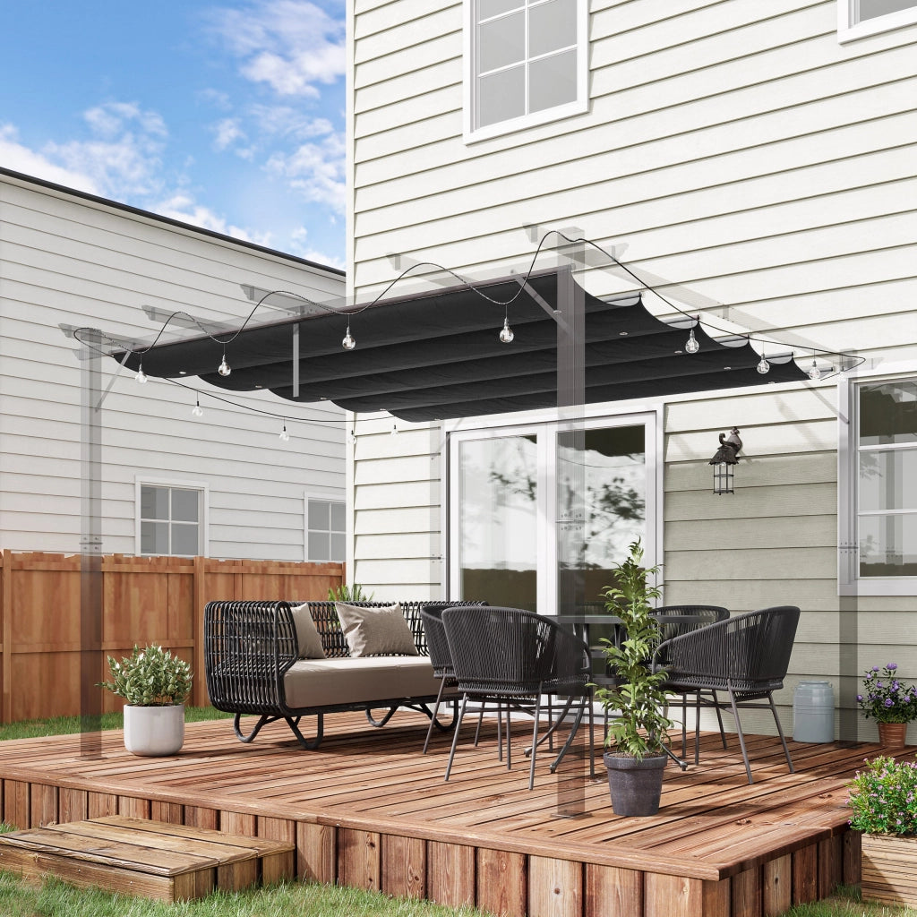 Telo di Ricambio per Pergola da Giardino 3x3m in Poliestere Grigio Scuro