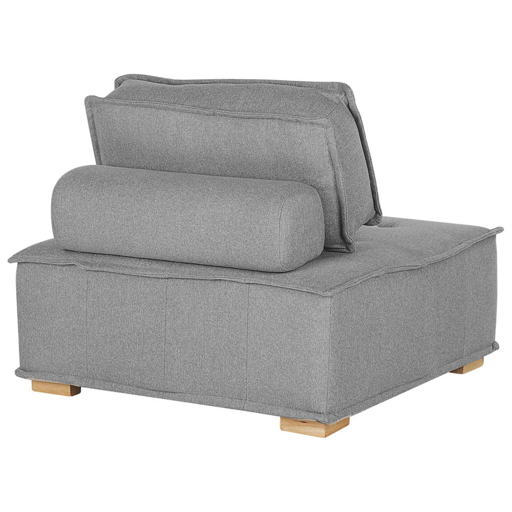 Sedile 1 posto con gambe in legno massello di poliestere grigio Sedile trapuntato Fodera per cuscino rimovibile