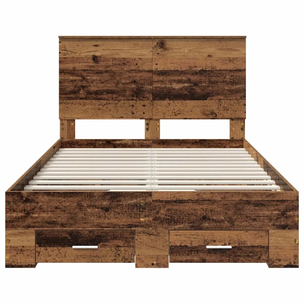 Struttura del letto con testiera Legno vecchio 120 x 190 cm
