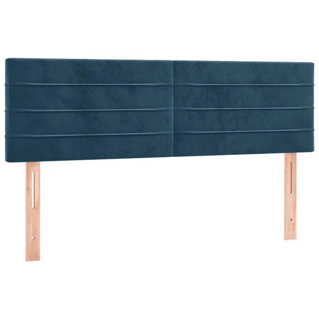 Giroletto a Molle con Materasso Blu Scuro 140x200 cm in Velluto