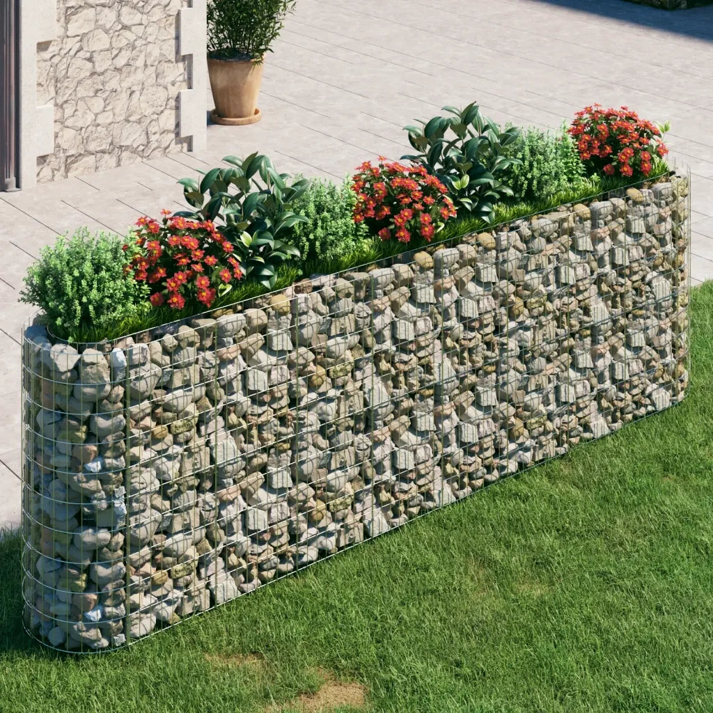 Gabbione con Fioriere | Cassetta per fiori | Letto Rialzato in Acciaio Zincato 330x50x100 cm