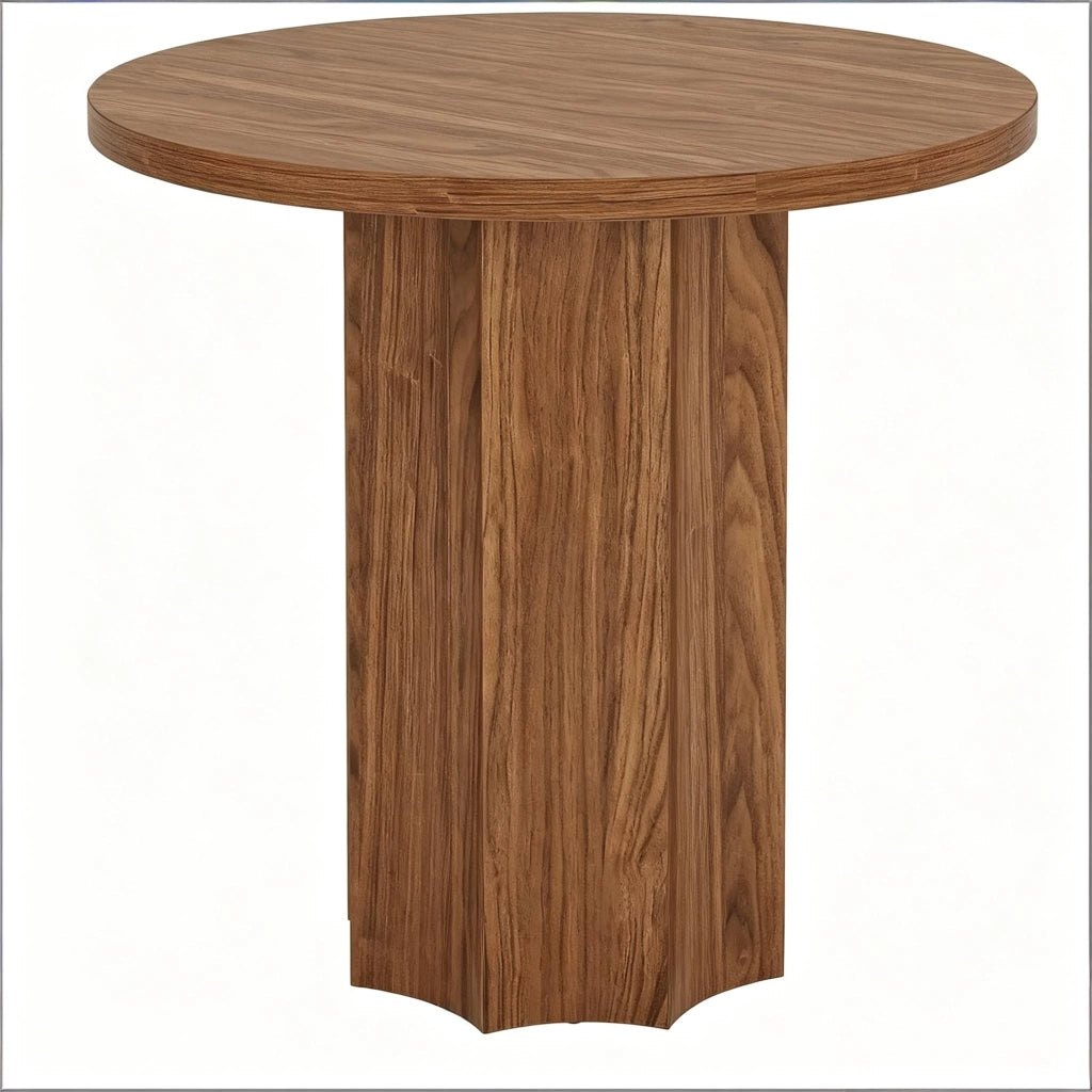 Tavolo da pranzo rotondo per 2-4 persone con base stabile e piano in MDF per cucina e soggiorno; 80×80×75 cm