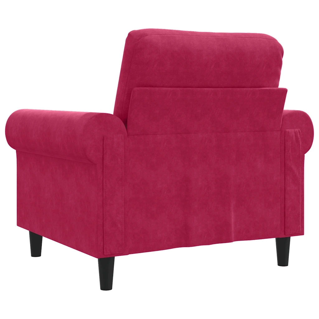 Divano Sedia-Poltrona Rosso Vino 60 cm Velluto 432292