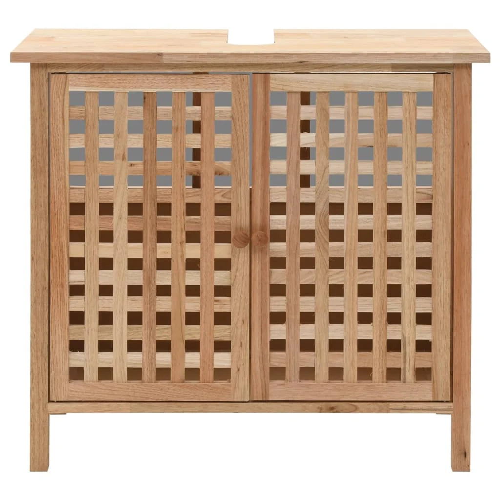Mobile lavabo in legno massello di noce 66 x 29 x 61 cm 02_0006646