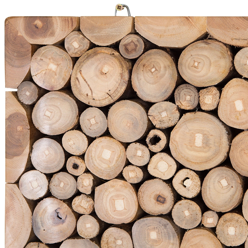 Decorazione da parete in marrone chiaro con in teak Decorazione per la casa