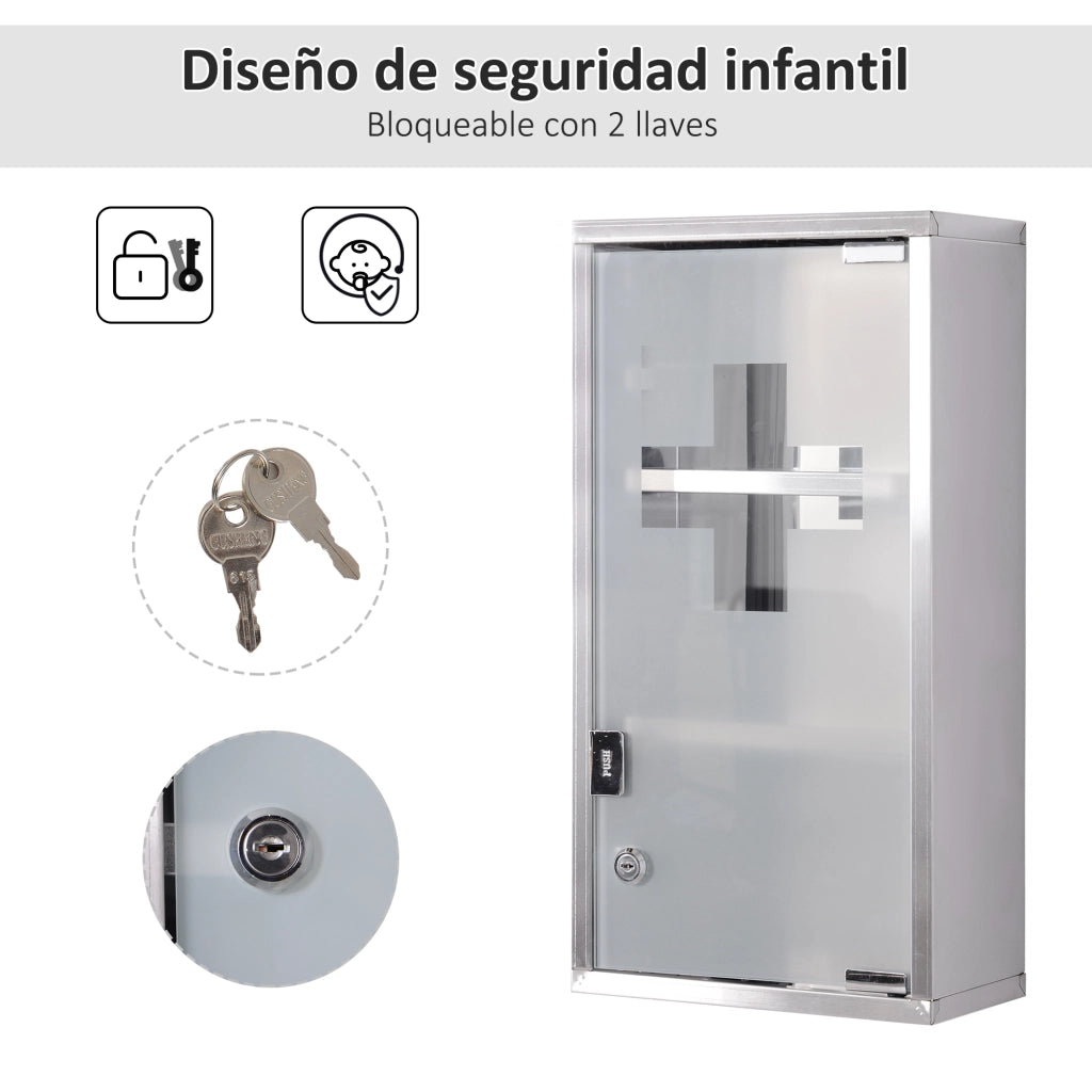 Armadietto Pronto Soccorso ¨C ZephMum ¨C Acciaio Inox 25x12x48cm