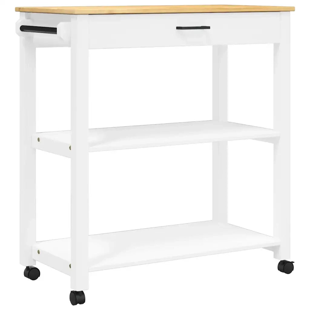 Carrello da Cucina MONZA 84x40x88,5 cm in Legno Massello di Pino 376105