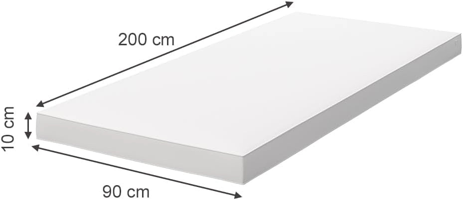 Vitalispa Materasso bambini, Bianco, 90 x 200 cm, adatto a reti a doghe e ai letti per bambini più comuni