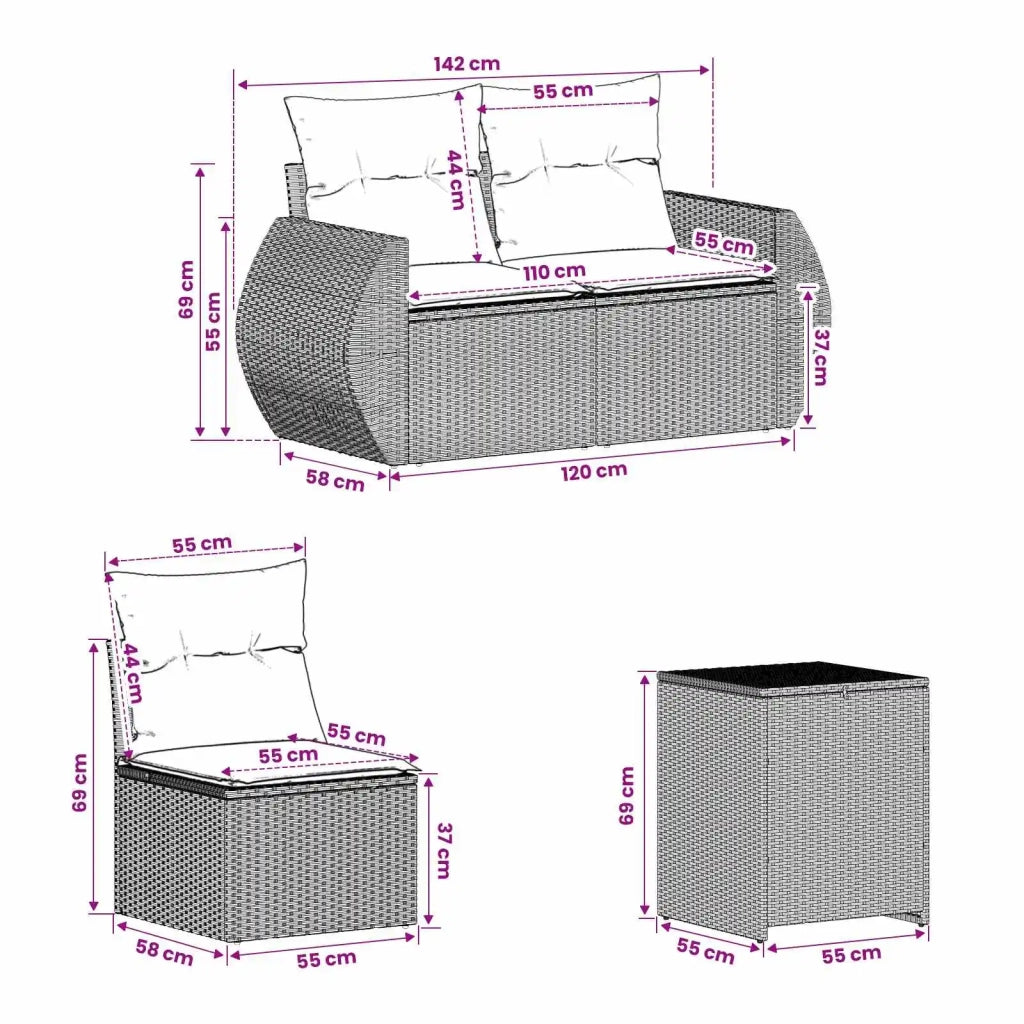 Set di divani 7 pcs Grigio chiaro e grigio scuro 3448832