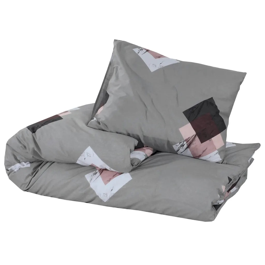 Set Copripiumino Grigio 200x200 cm in Cotonecod mxl 113349