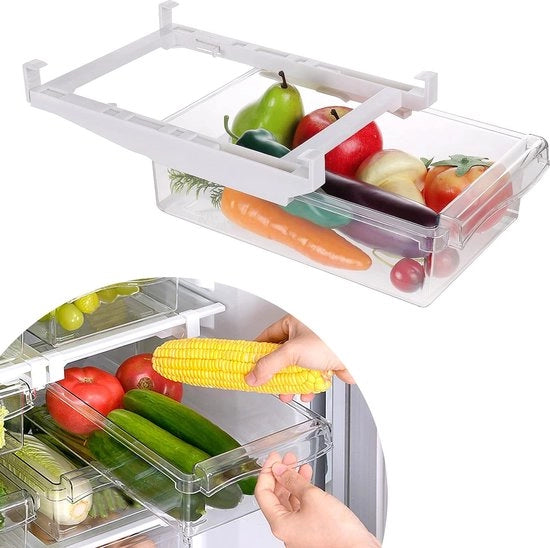Organizzatore per frigorifero, cassetti per frigorifero, organizzatore per cucina, espandibile, contenitore trasparente per cassetti frigorifero, per cucina, armadi