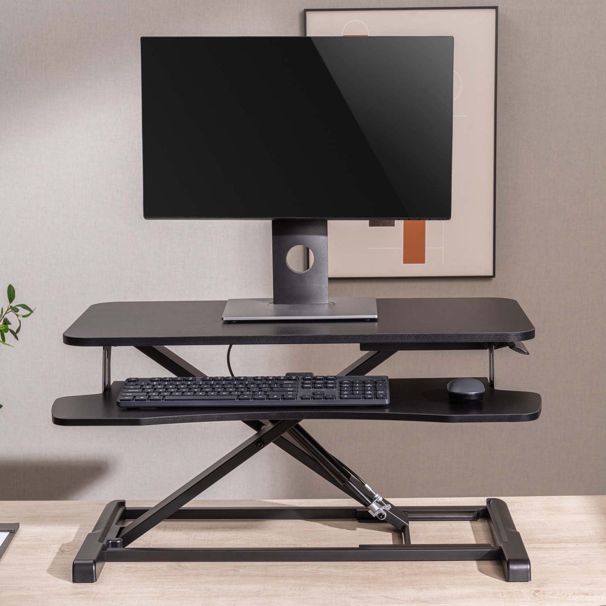 Alzata per monitor 80x40cm con porta tastiera, regolabile, Supporto di rialzo per computer