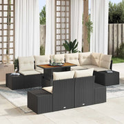 Set Divano da Giardino con archiviazione 9 pcs Nero Poly Rattan 3358714