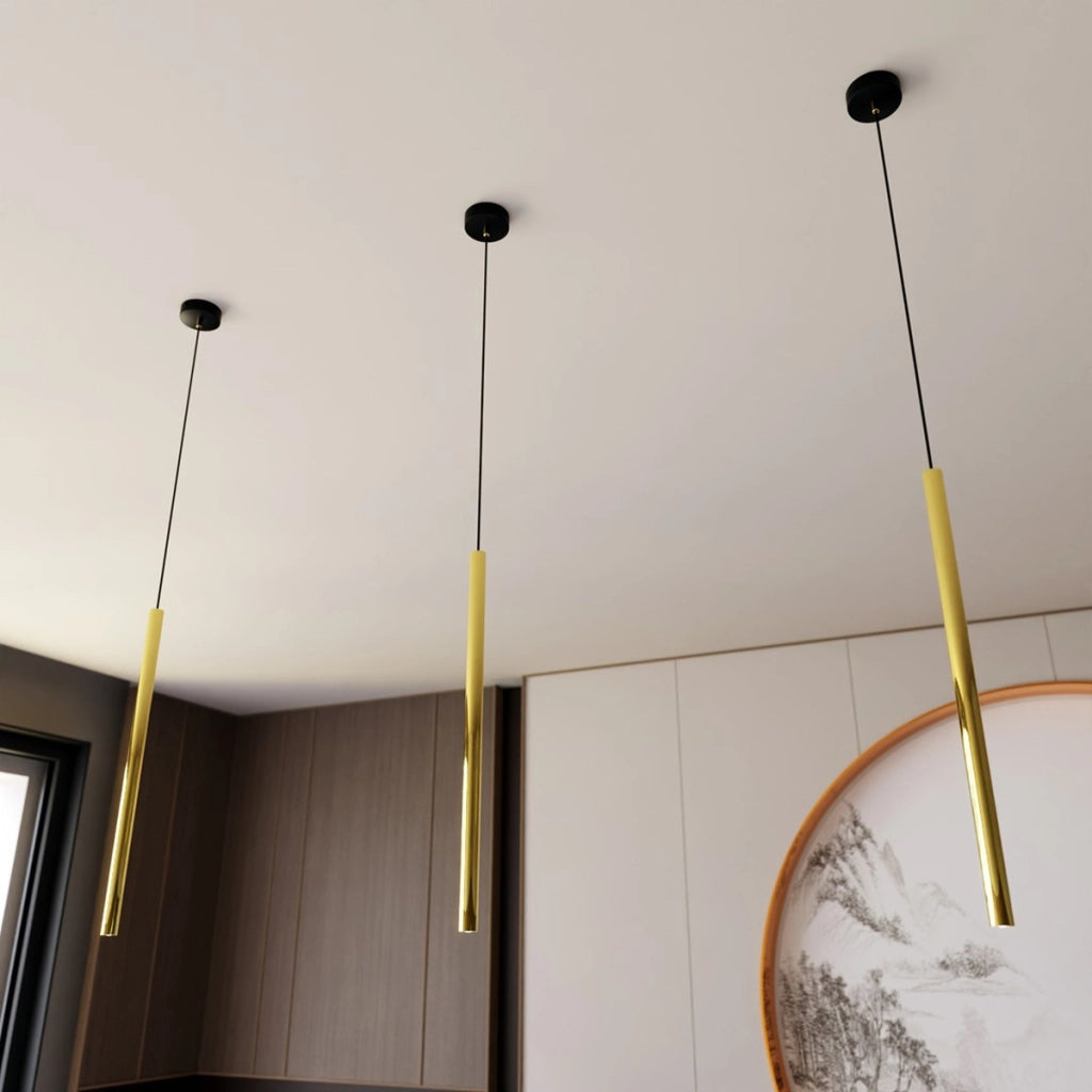Lampada a sospensione Selter in acciaio oro e nero